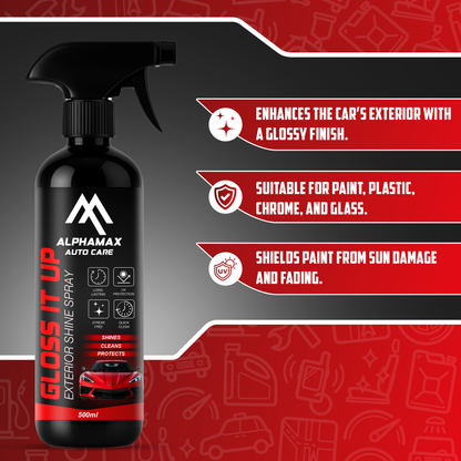 ALPHAMAX Gloss It Up Spray – Instant Car Shiner & Gloss Enhancer