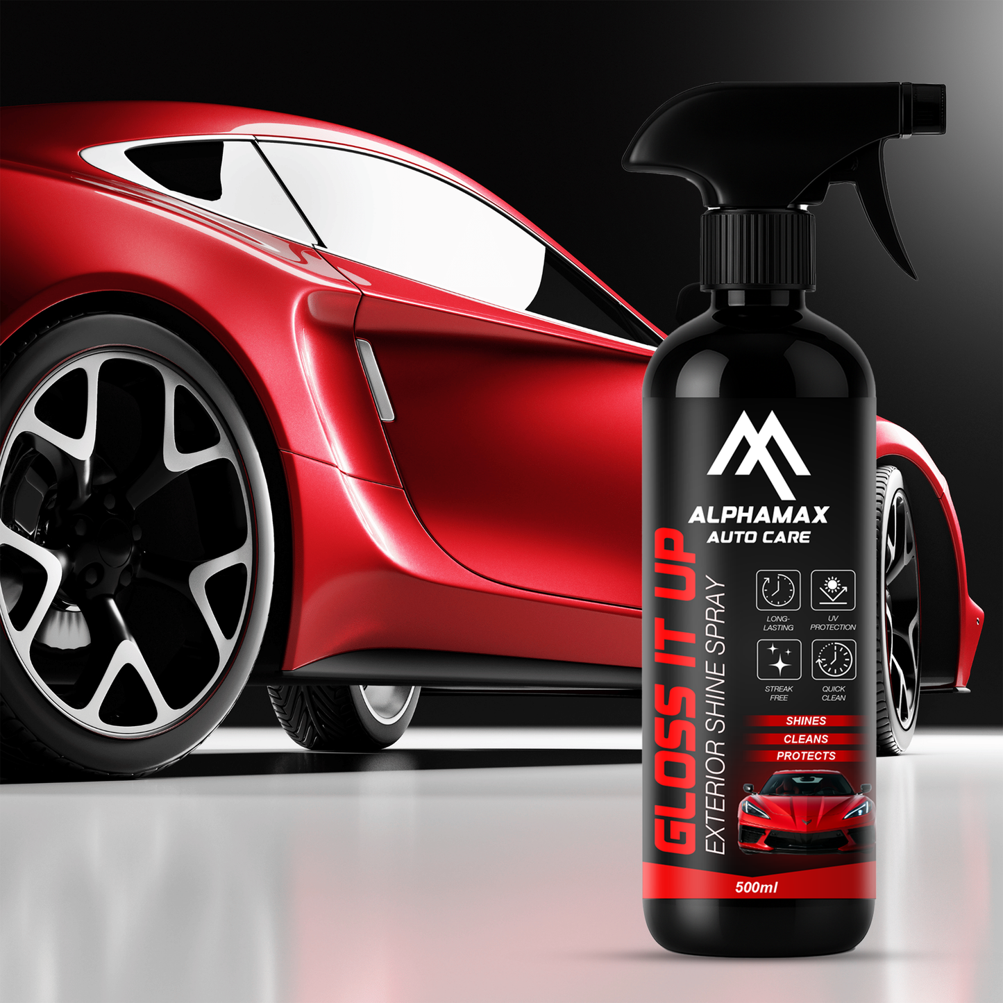 ALPHAMAX Gloss It Up Spray – Instant Car Shiner & Gloss Enhancer