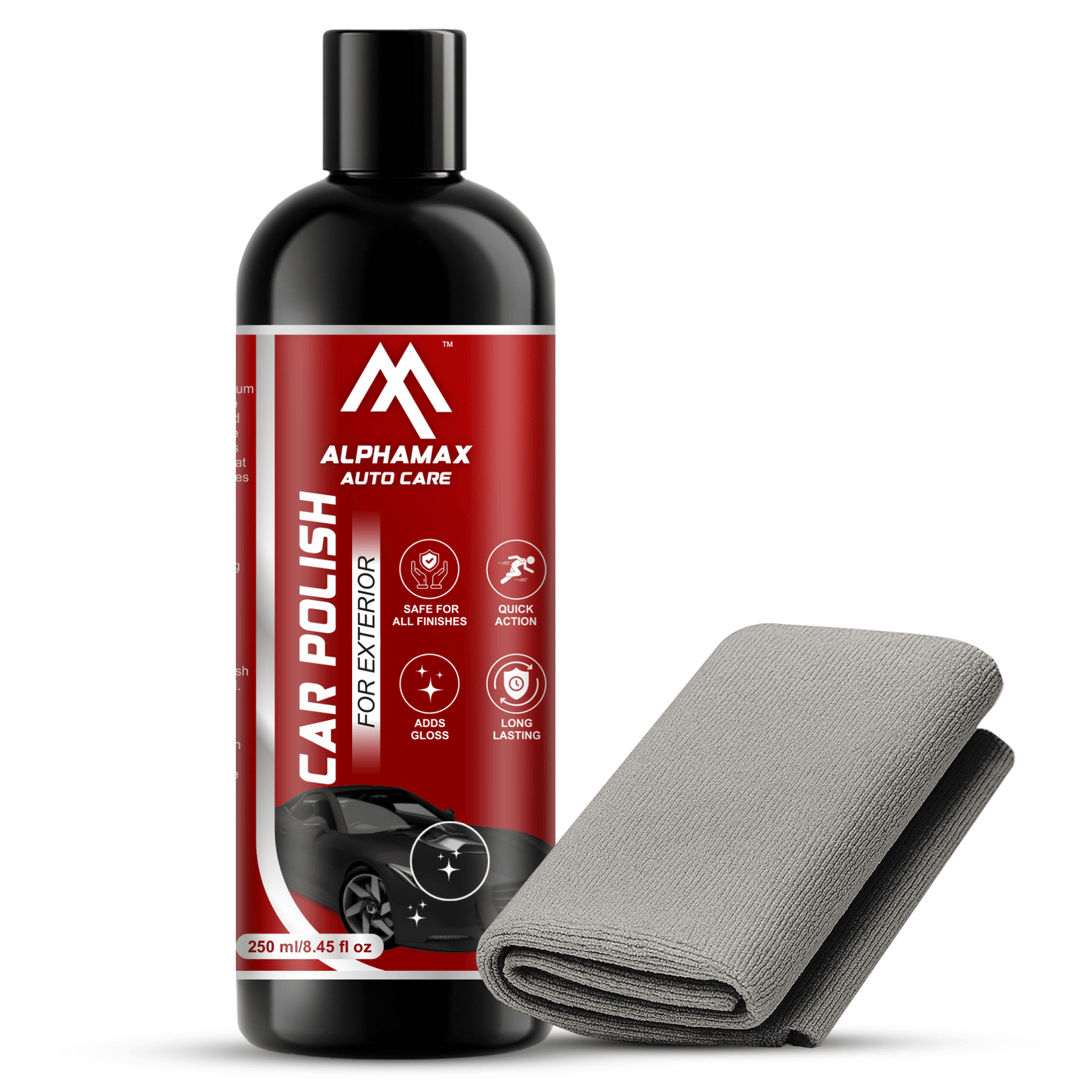 Liquid Gloss Wax Polish + Free Microfiber Cloth - For Showroom Shine