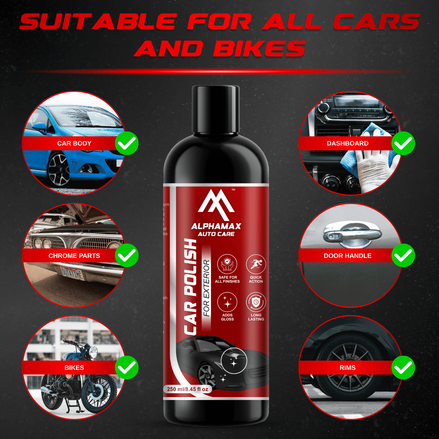 Liquid Gloss Wax Polish + Free Microfiber Cloth - For Showroom Shine