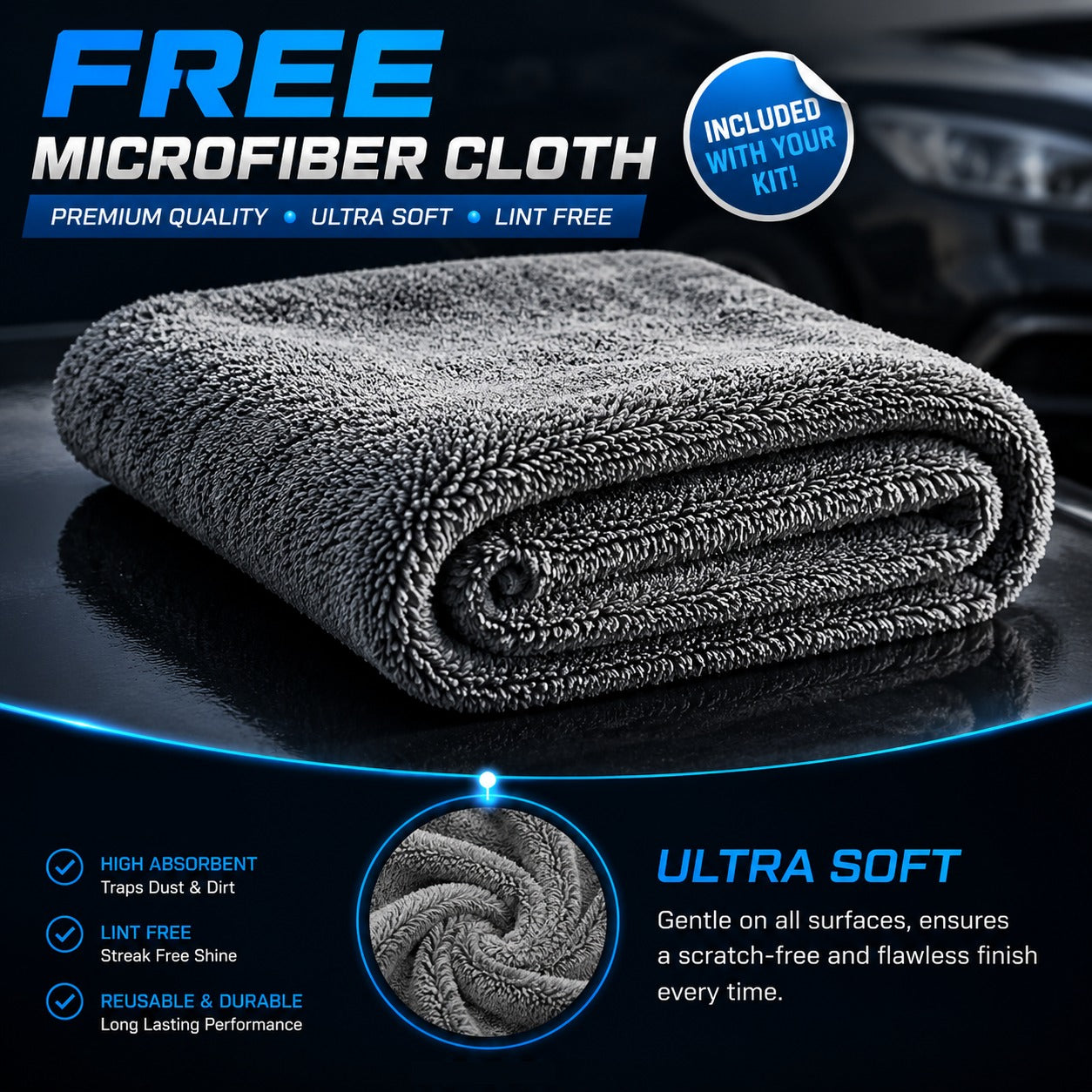 Car Polish + Scratch Remover + Free Microfiber Cloth