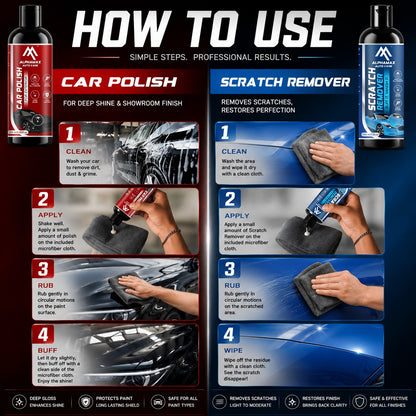 Car Polish + Scratch Remover + Free Microfiber Cloth