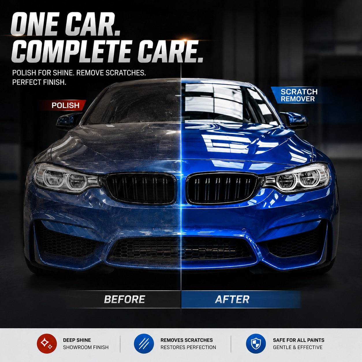 Car Polish + Scratch Remover + Free Microfiber Cloth